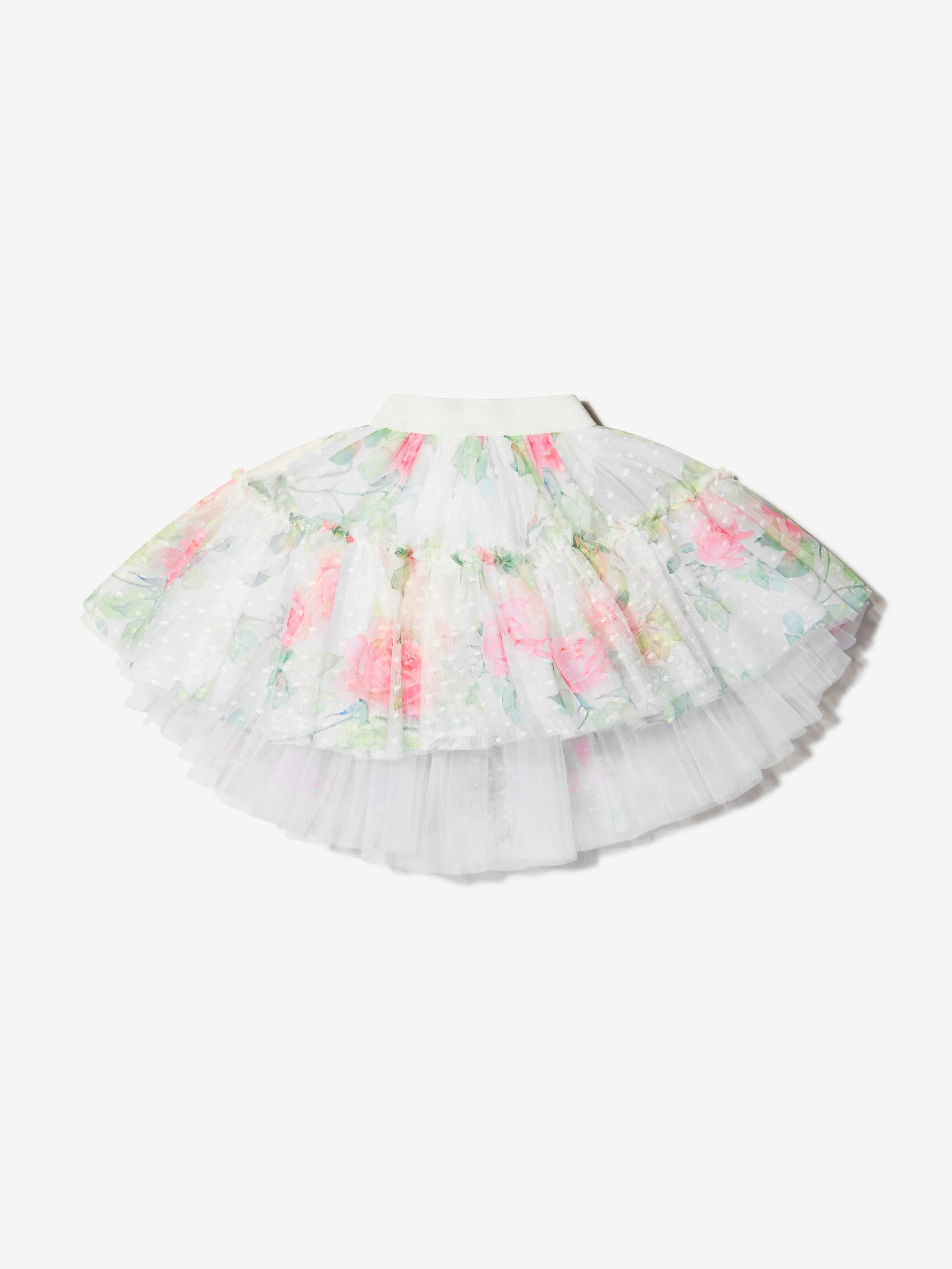 Monnalisa Girls Tulle Rose Bloom Skirt