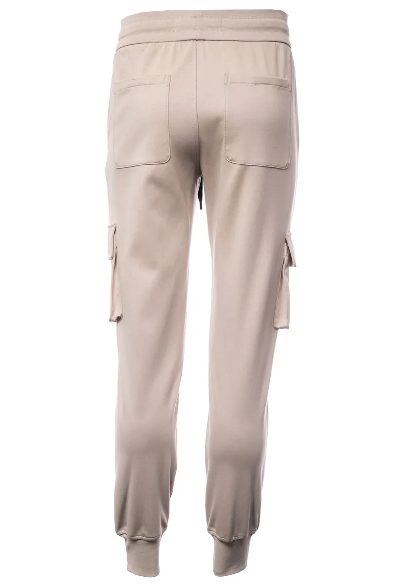 Moose Knuckles Seaside Cargo Jogger Sweat Pant in Taupe