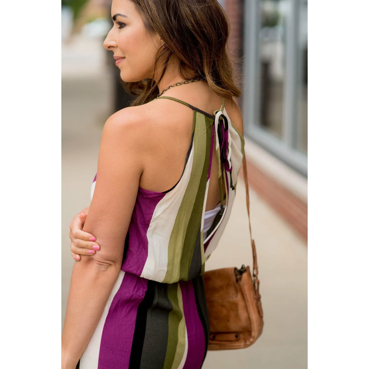 Multi Colored Striped Jumpsuit