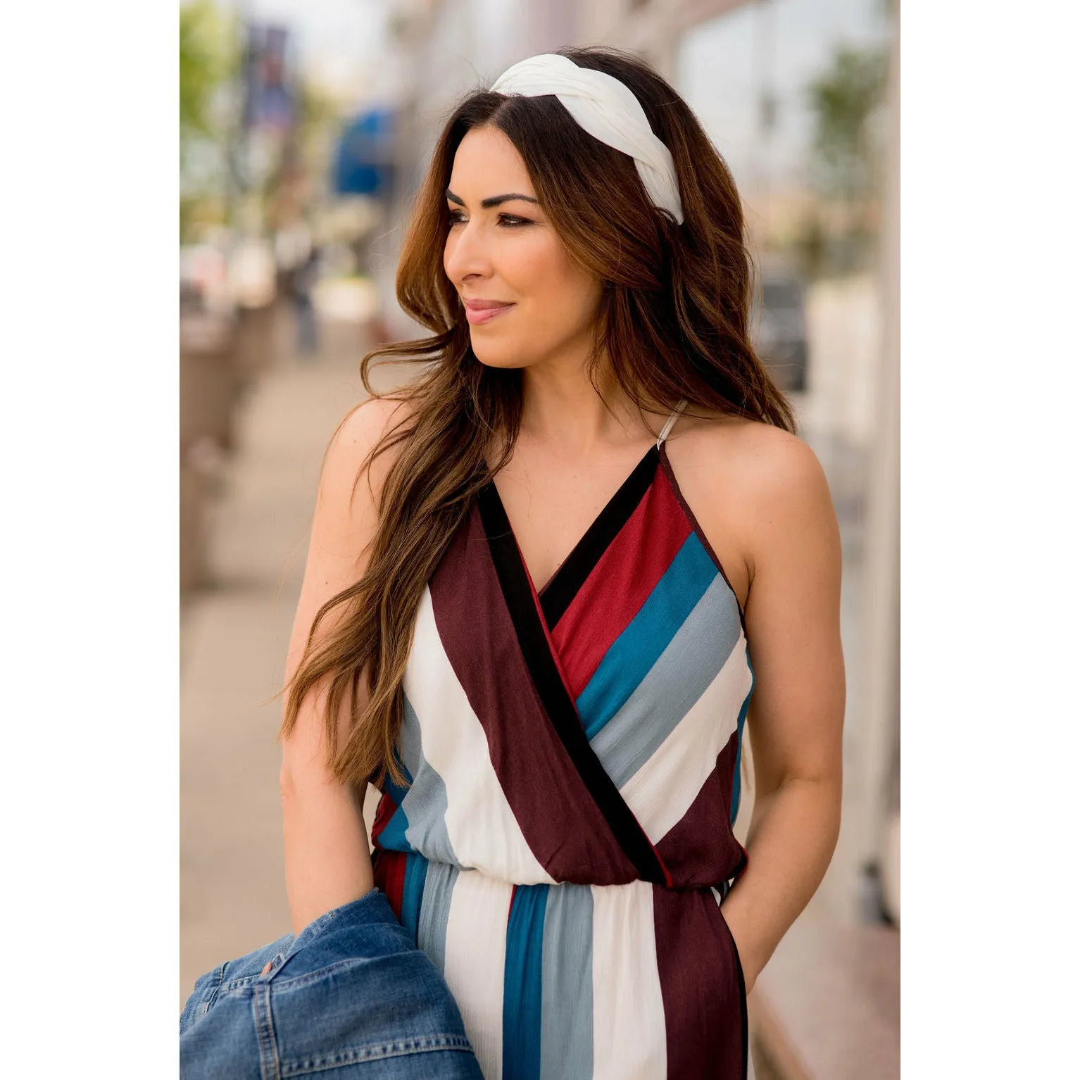 Multi Colored Striped Jumpsuit