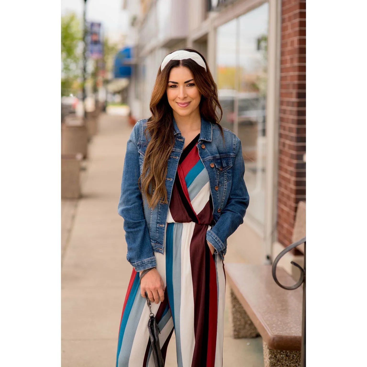 Multi Colored Striped Jumpsuit