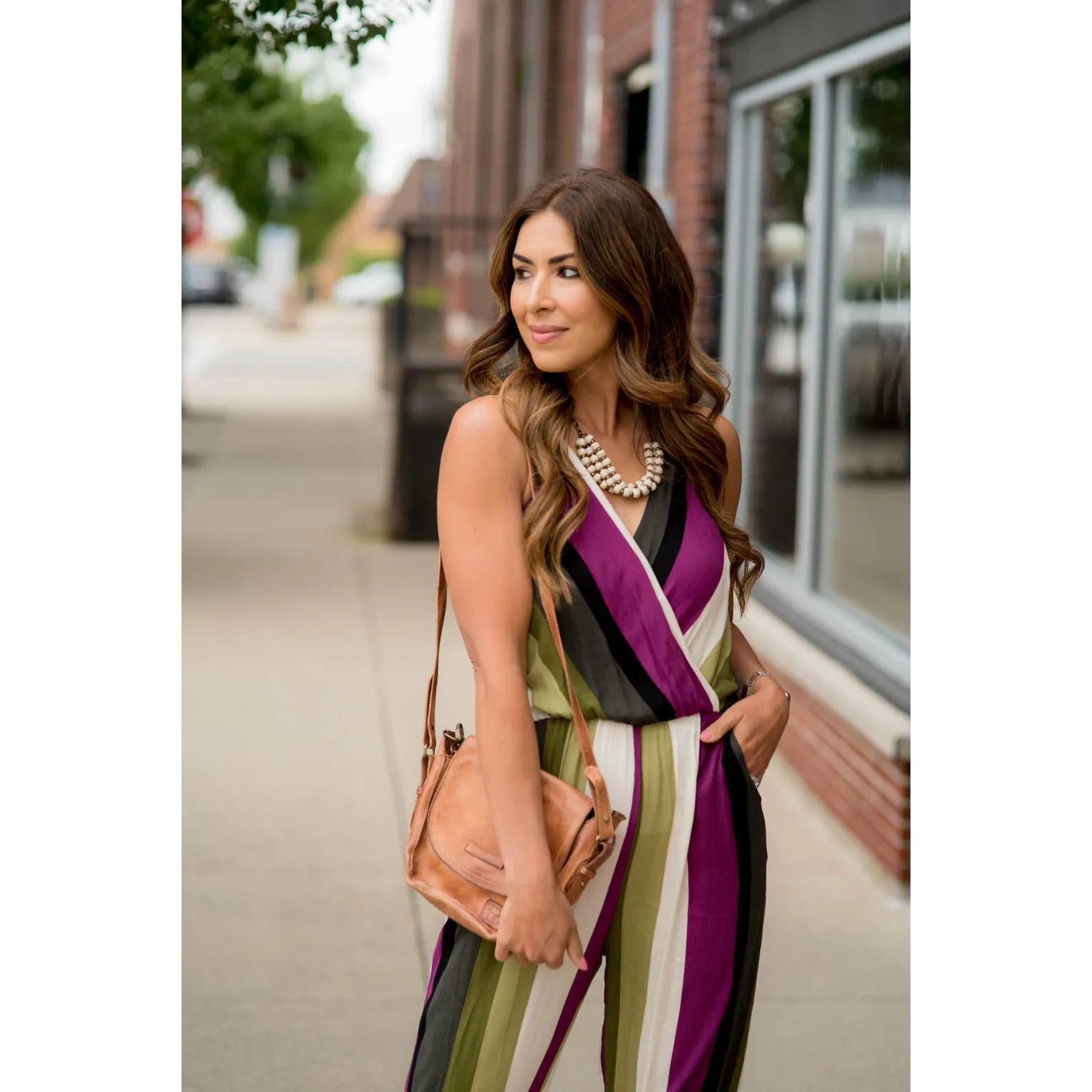 Multi Colored Striped Jumpsuit