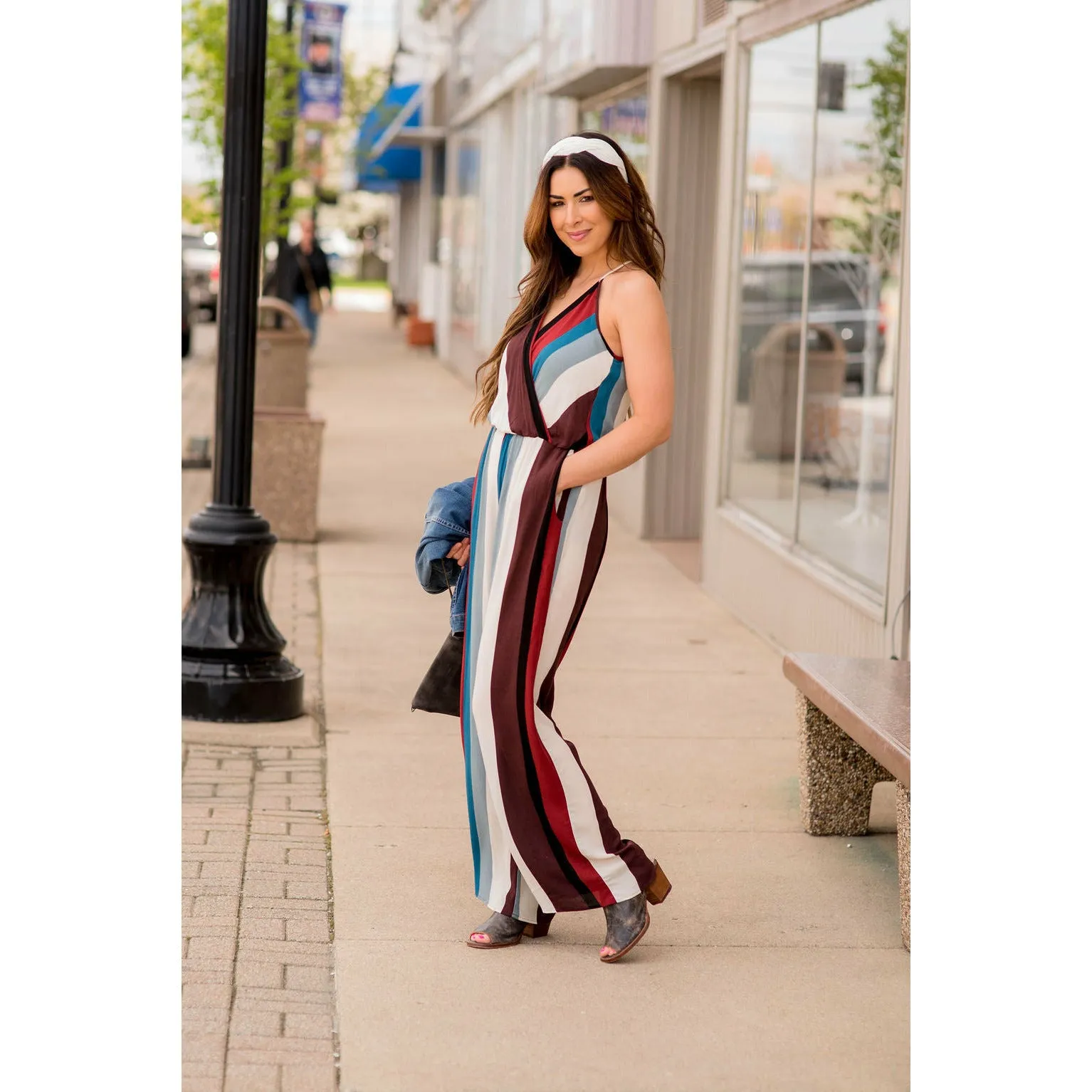 Multi Colored Striped Jumpsuit