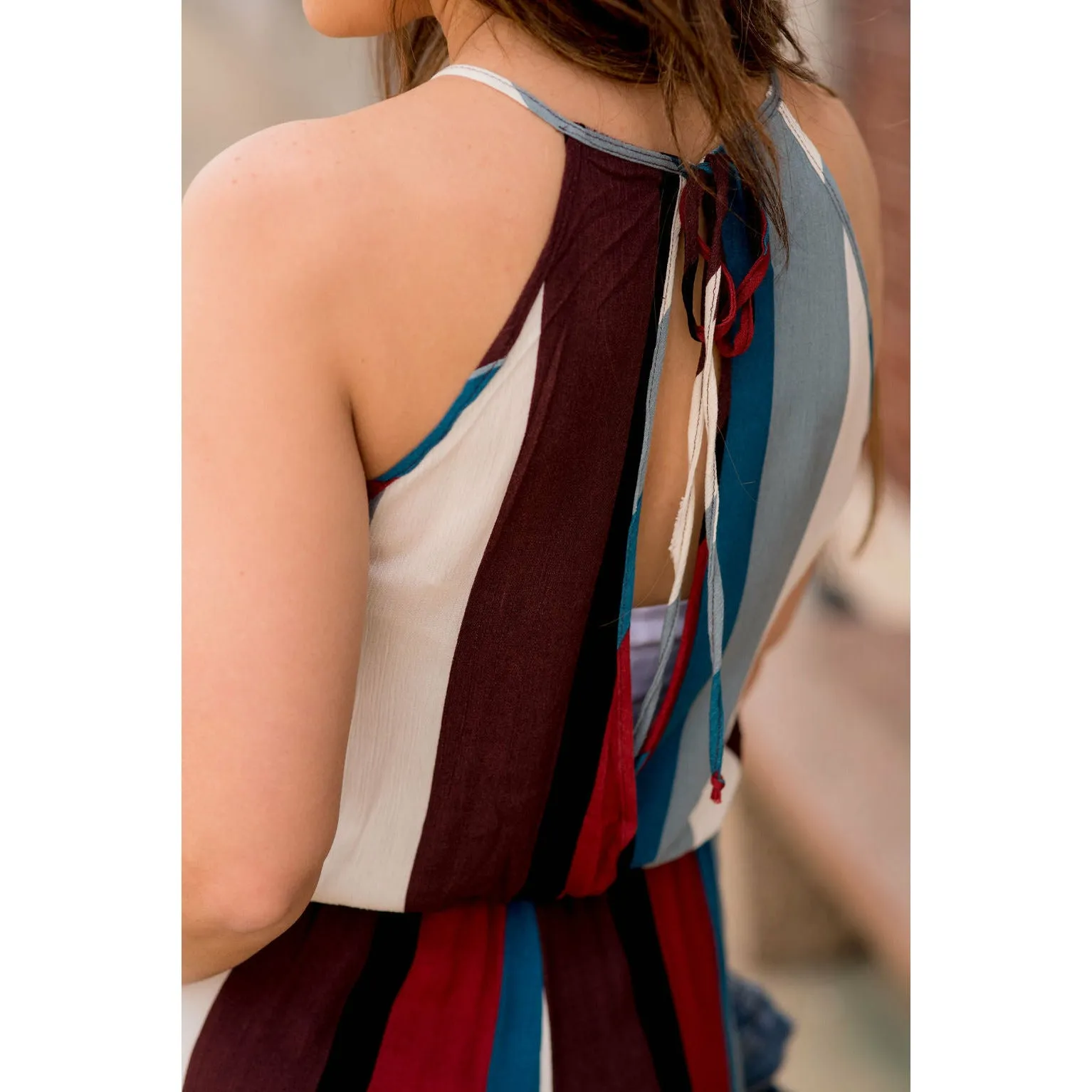 Multi Colored Striped Jumpsuit