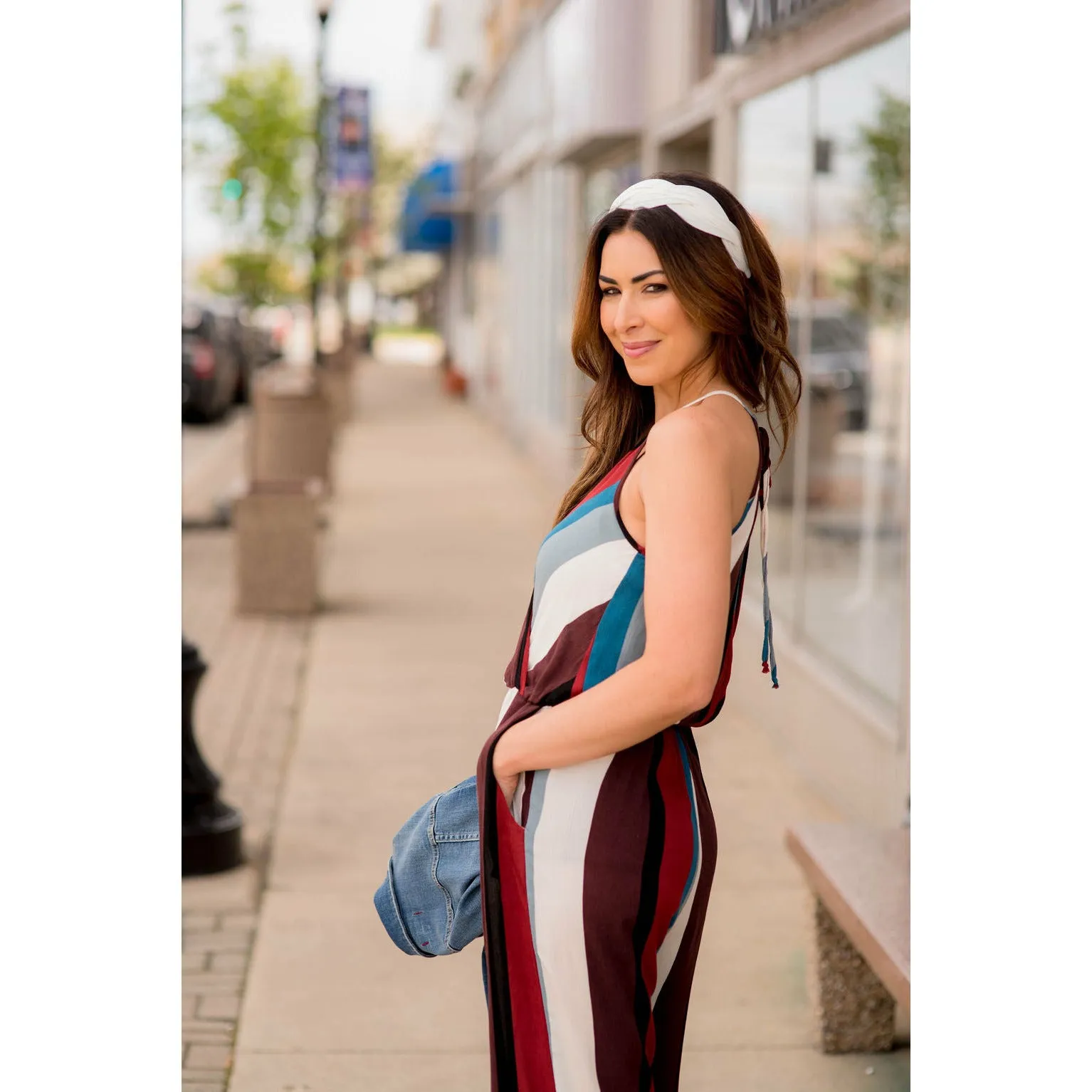 Multi Colored Striped Jumpsuit