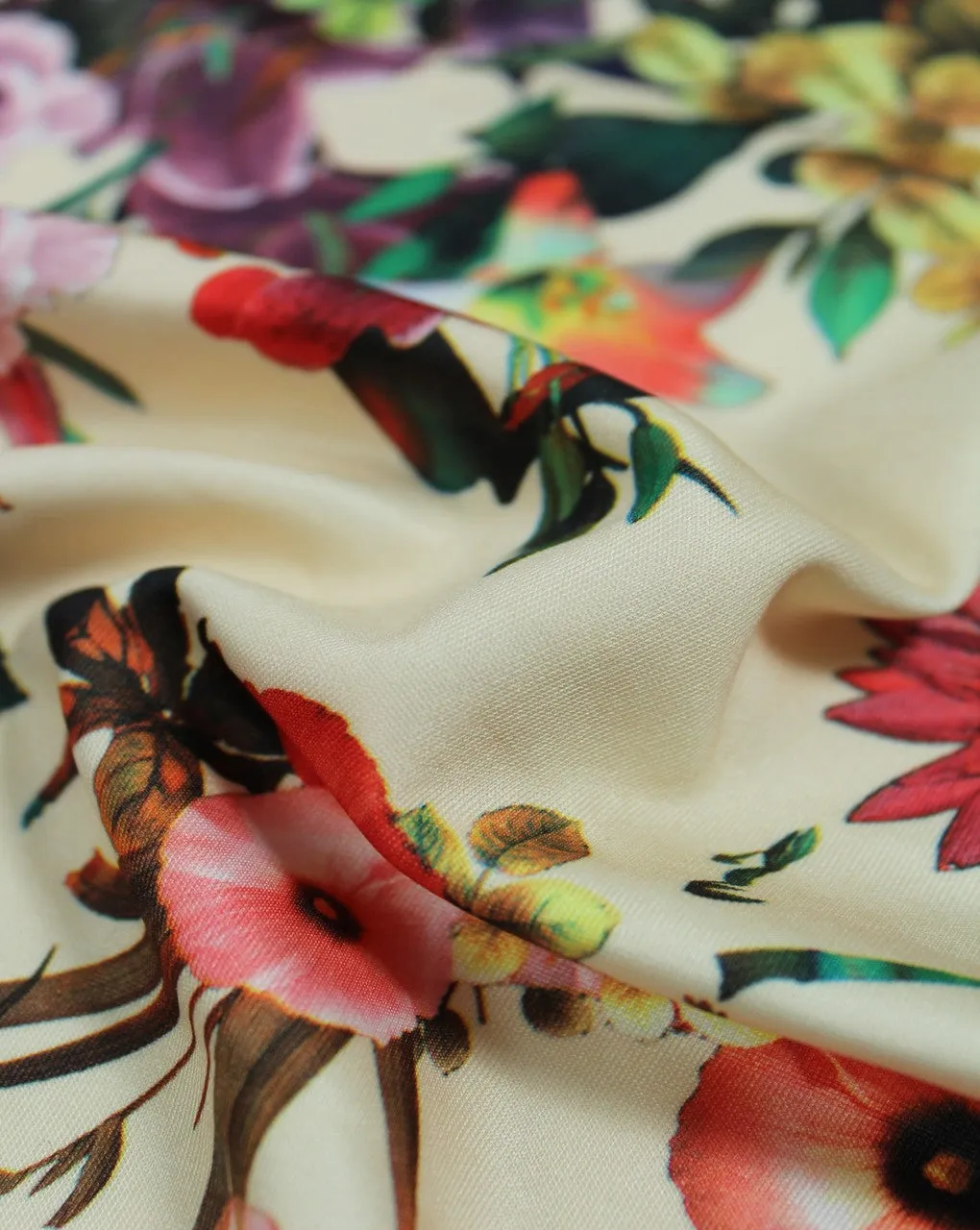 Multicolor Floral Design 4 Polyester Scuba Fabric