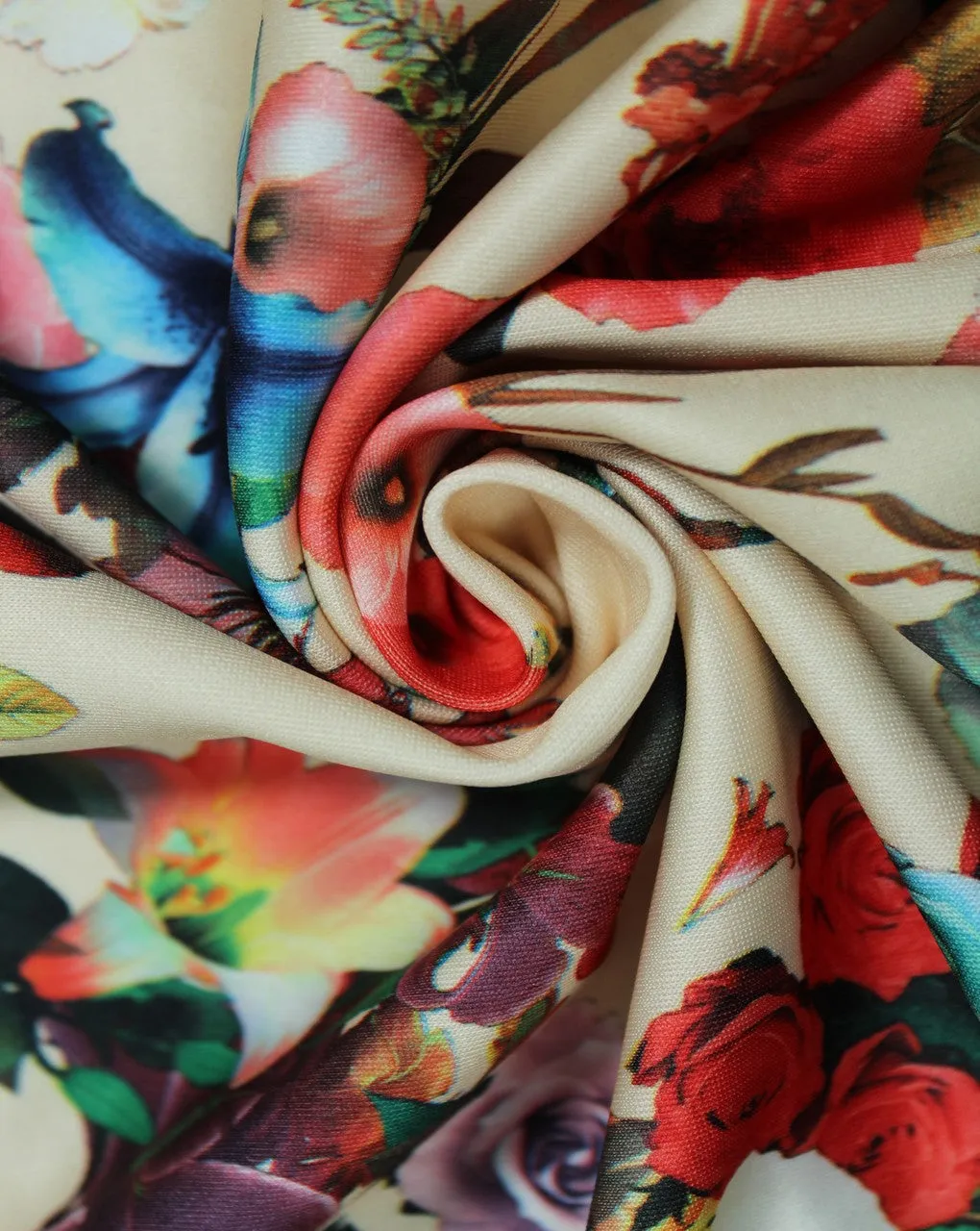 Multicolor Floral Design 4 Polyester Scuba Fabric