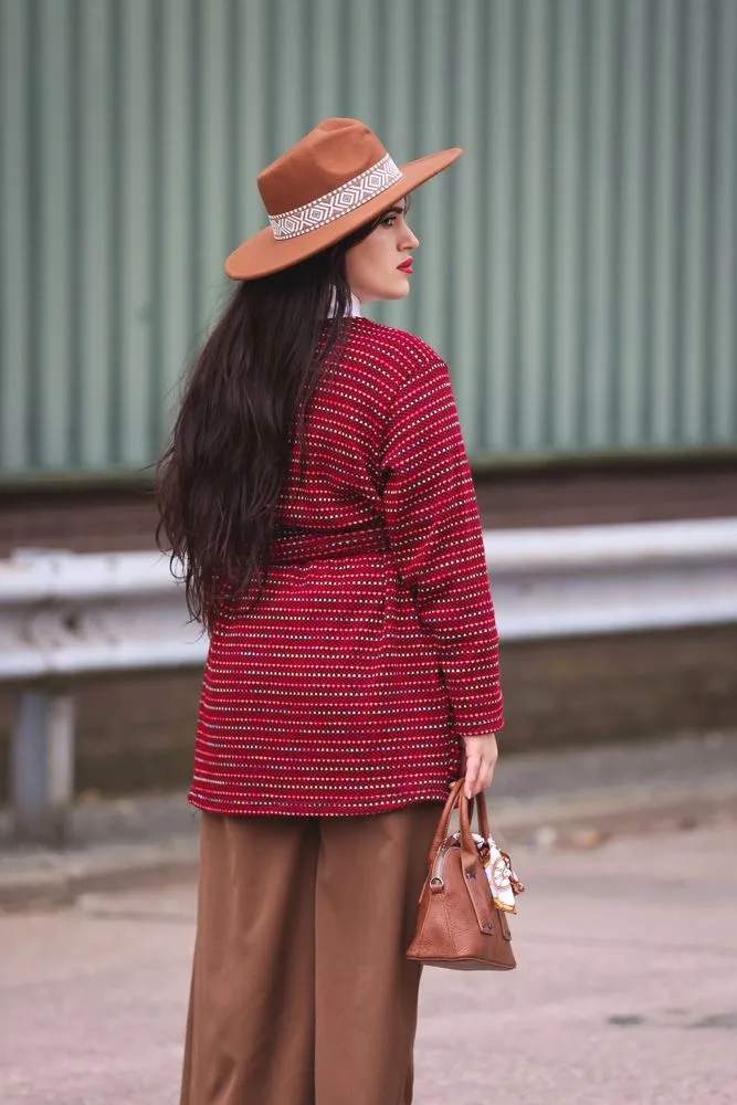 Multicoloured Stripes Matching Snood Scarf Dress