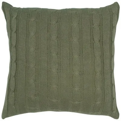 New - 18"x18" Sweater Knit Square Throw Pillow Olive - Rizzy Home