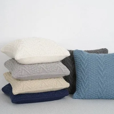 New - 20"x20" Oversize Chunky Sweater Knit Square Throw Pillow Light Gray - Evergrace