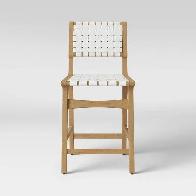 New - Ceylon Woven Counter Height Barstool White/Natural - Opalhouse