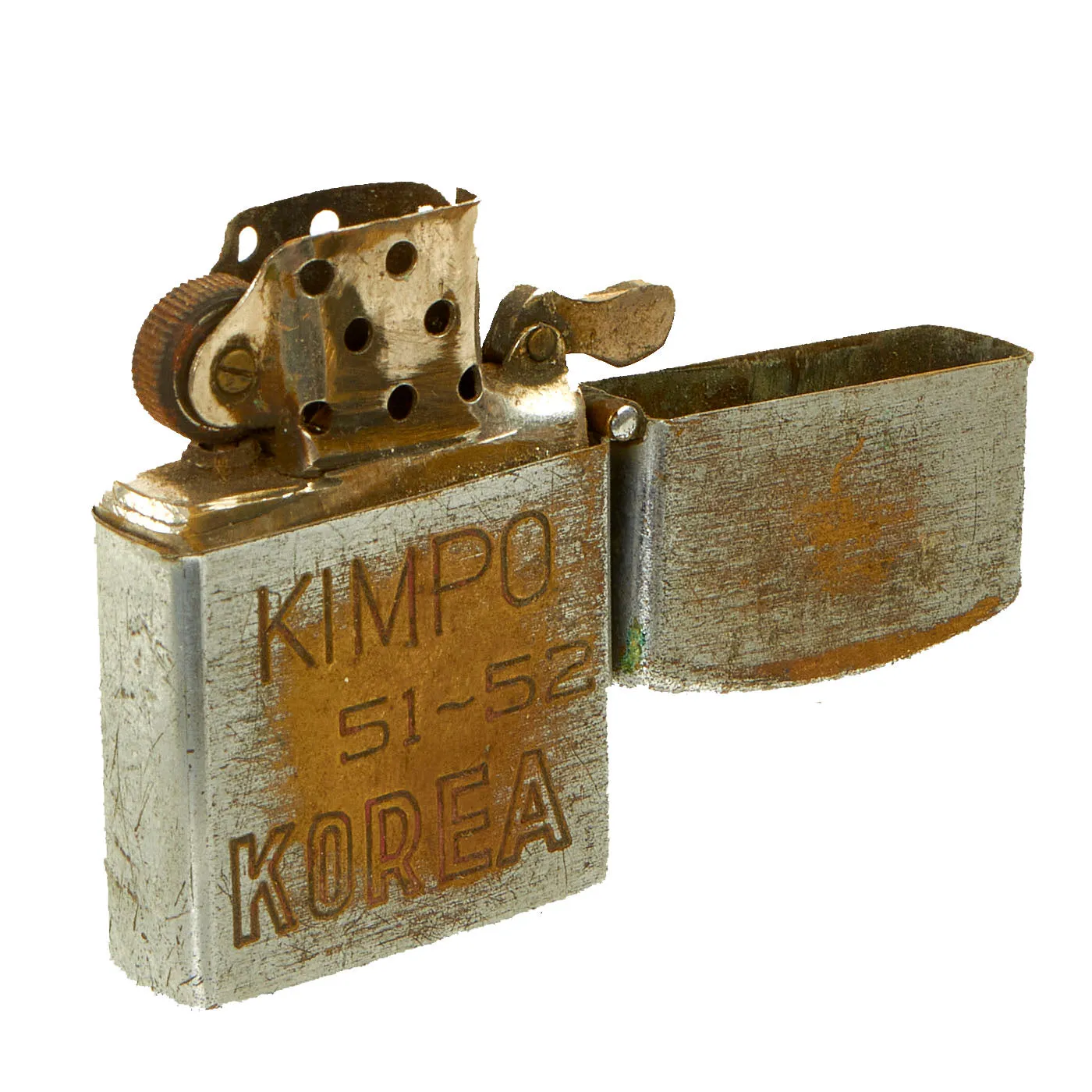 Original U.S. Vietnam & Korean War Engraved and Named Cigarette Lighters- Collection of Three