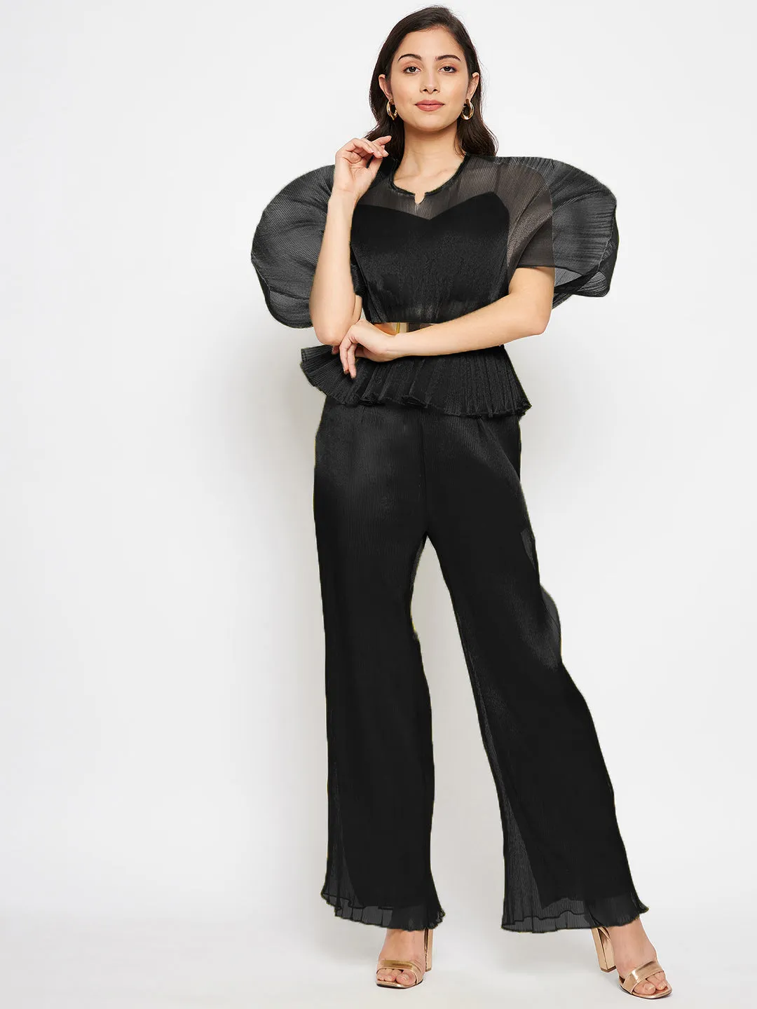 Pleated Organza Pants