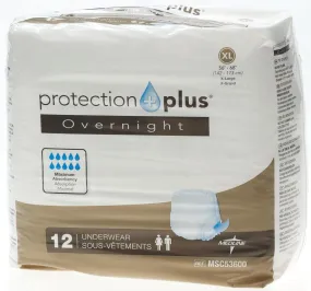 Protection Plus Overnight Protective Underwear,X-Large,56-68in (case of 48)