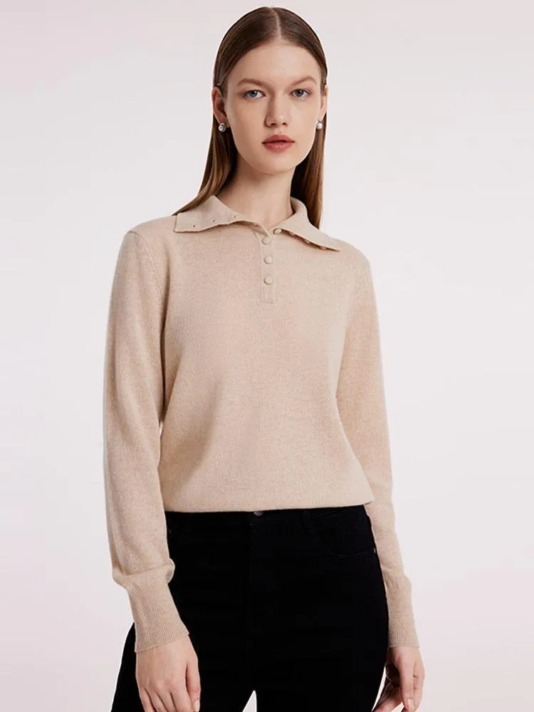 Pure Cashmere Polo Neck Sweater