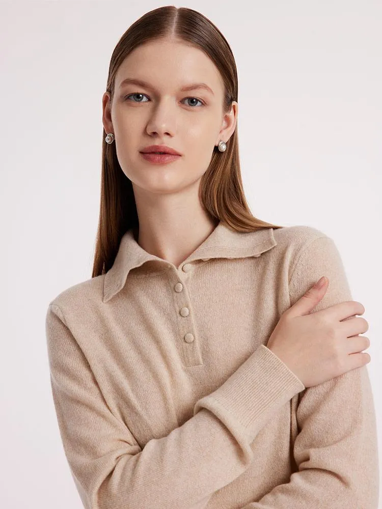 Pure Cashmere Polo Neck Sweater