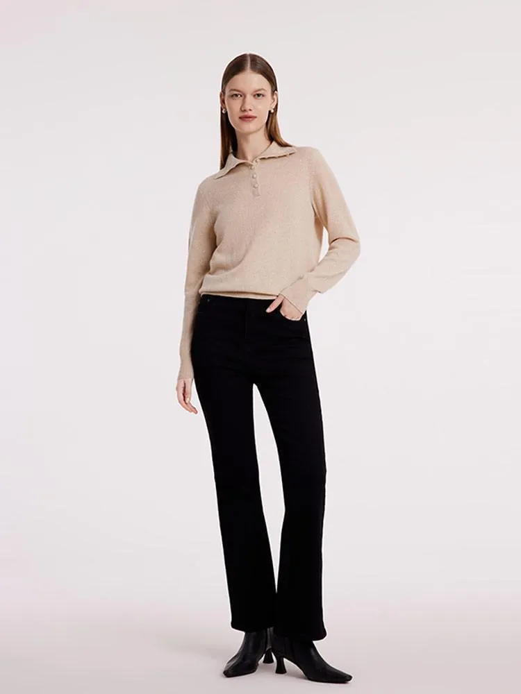 Pure Cashmere Polo Neck Sweater