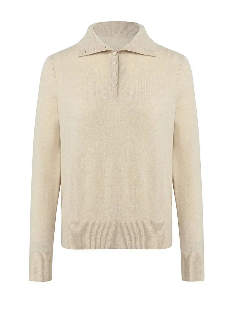 Pure Cashmere Polo Neck Sweater