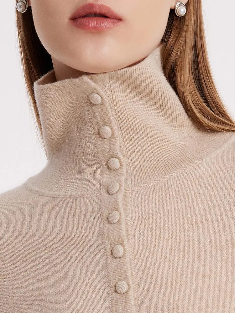 Pure Cashmere Polo Neck Sweater