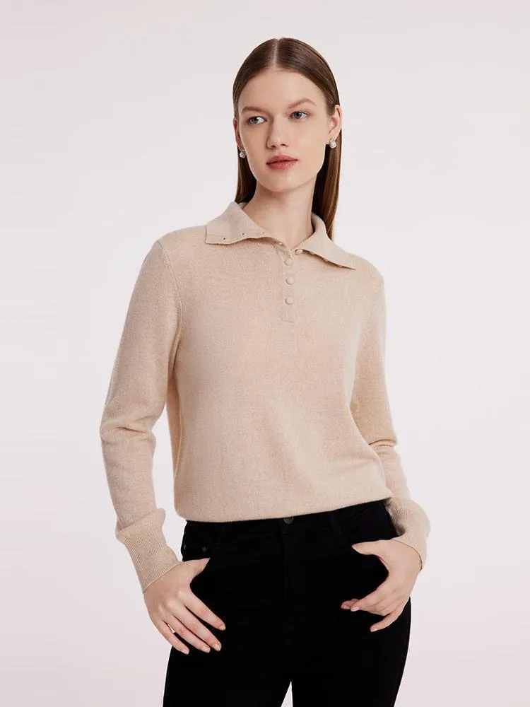 Pure Cashmere Polo Neck Sweater