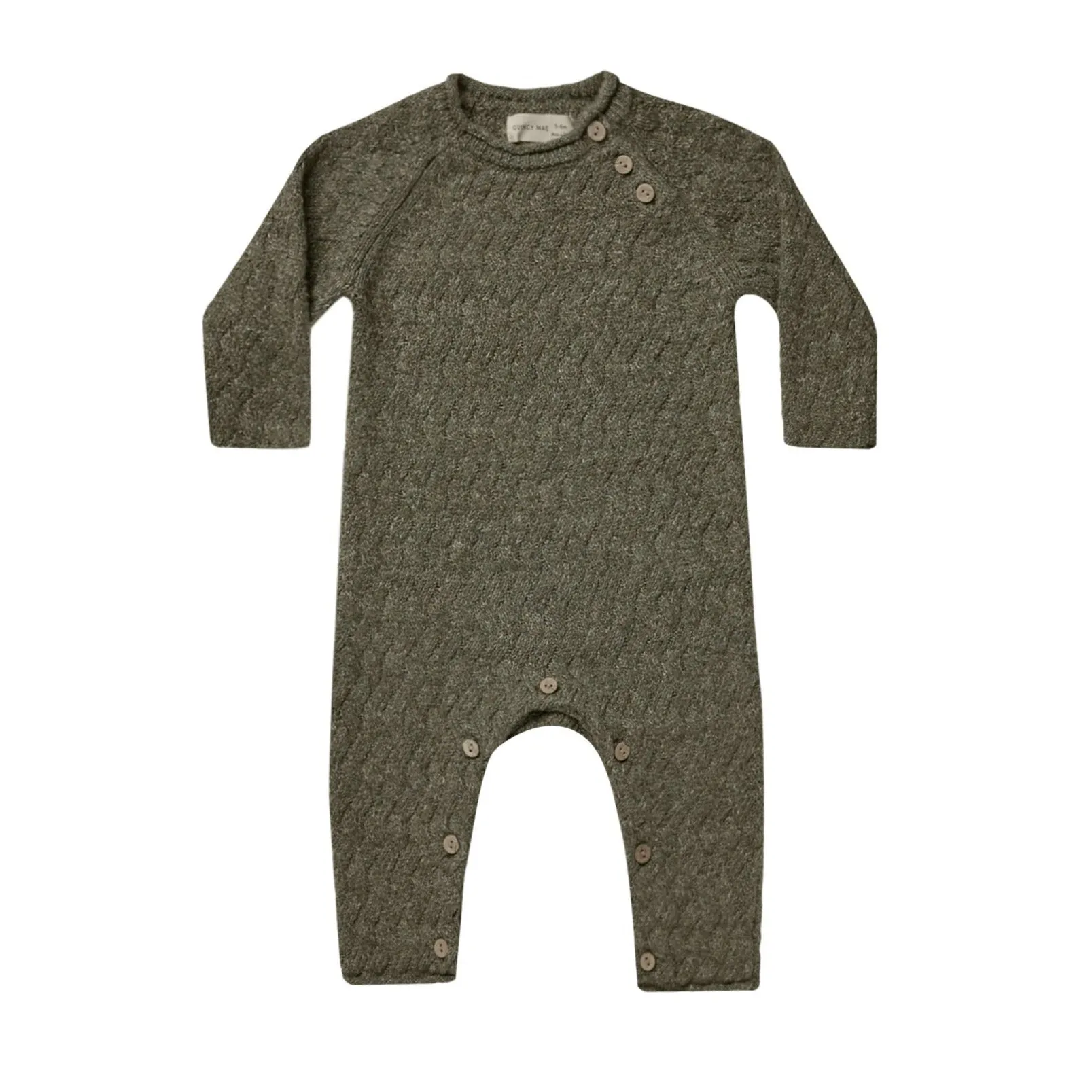 Quincy Mae Long Sleeve Knit Jumpsuit - Forest