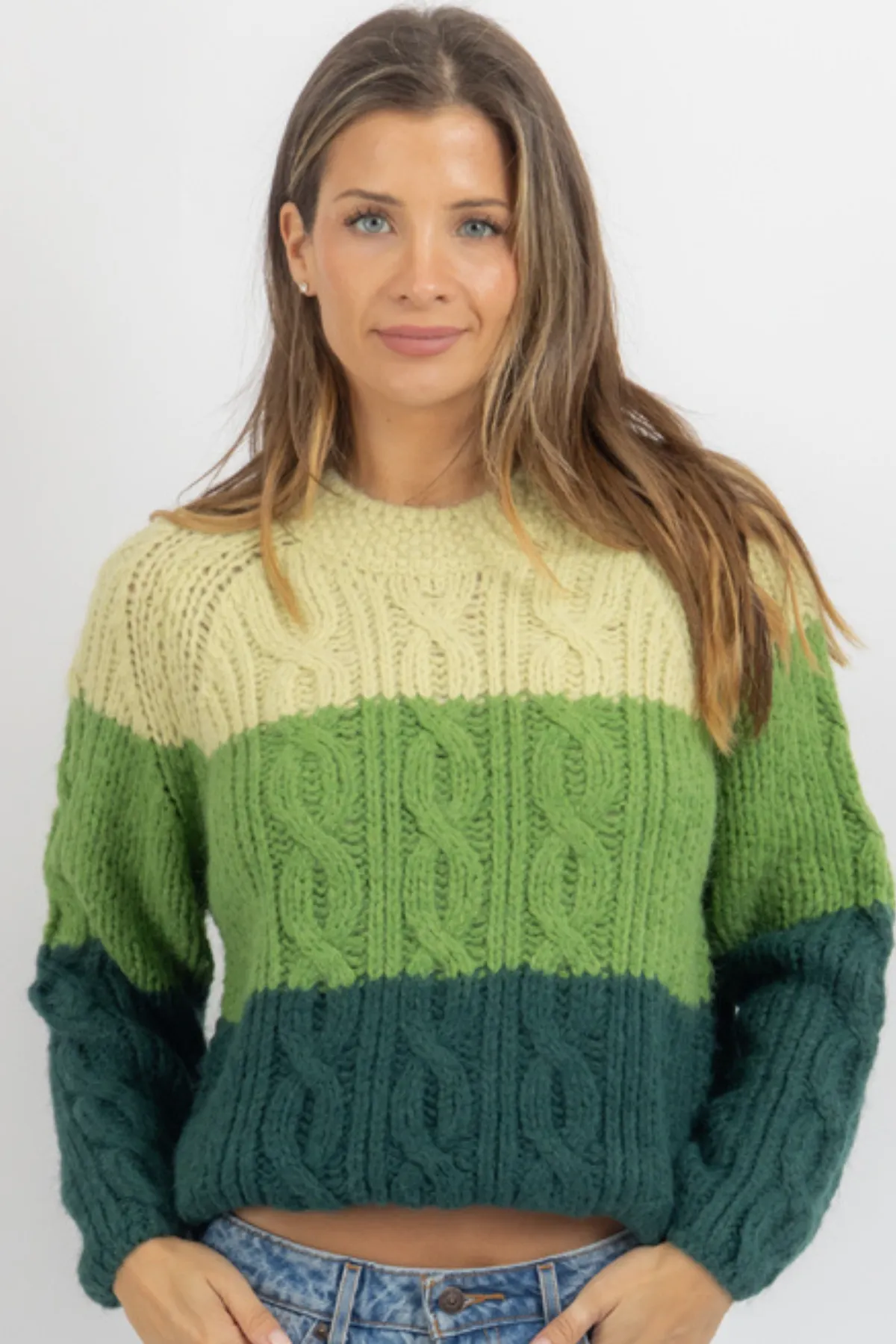 RENNIE MULTI-GREEN SWEATER