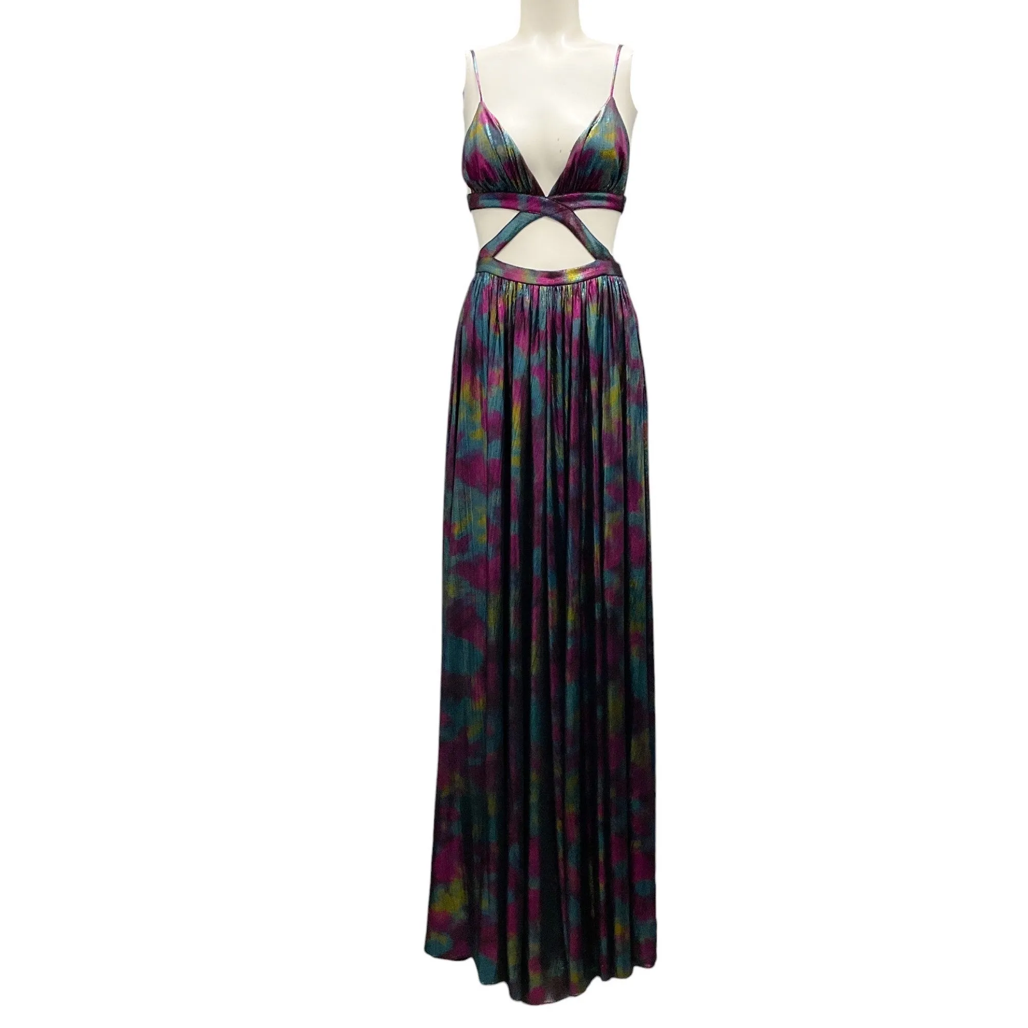 Retrofete Midnight Iridescent Jett Cut-Out Detail Maxi Dress