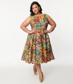 Retrolicious Multicolor Fairytales Midi Dress