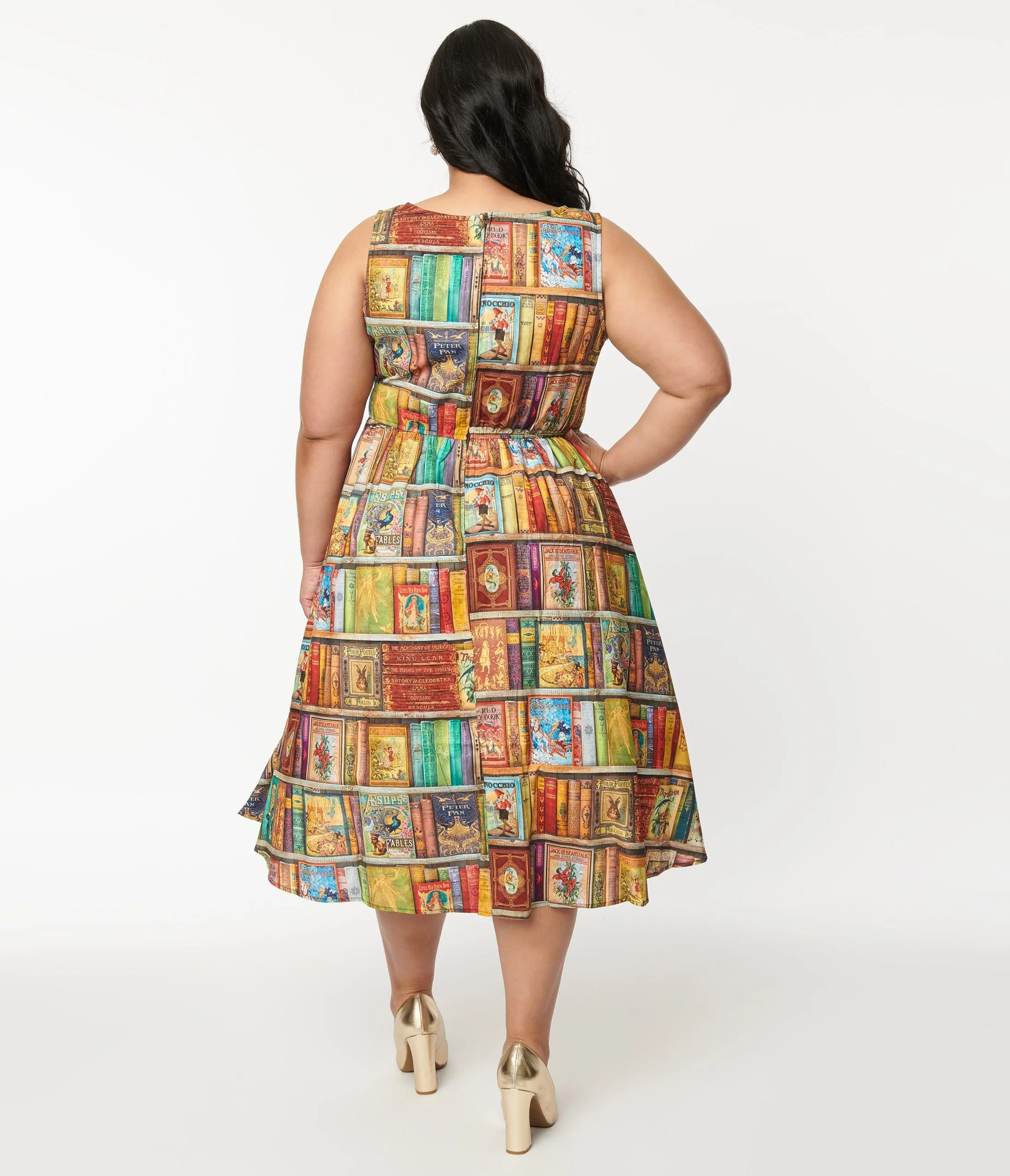 Retrolicious Multicolor Fairytales Midi Dress