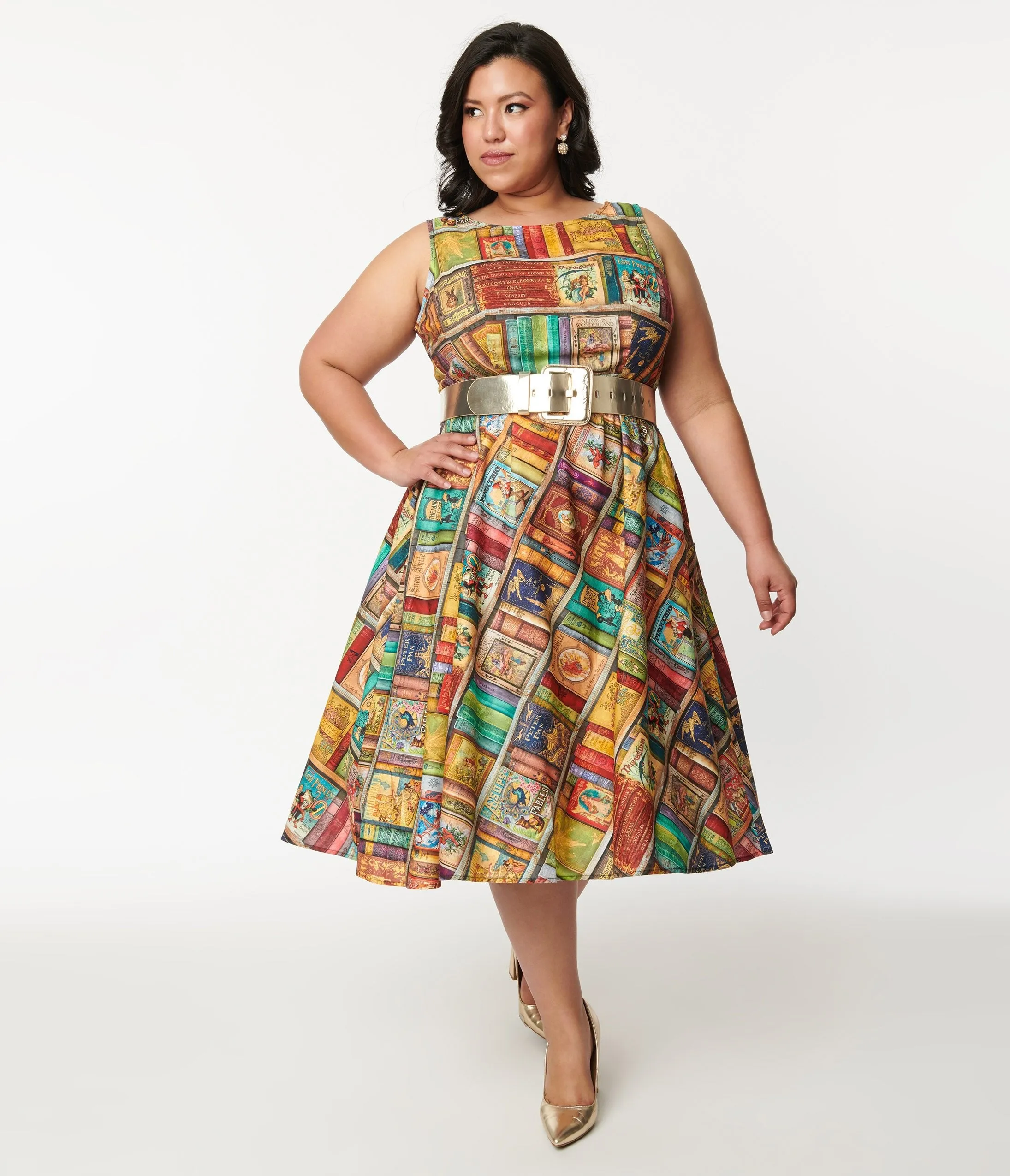 Retrolicious Multicolor Fairytales Midi Dress