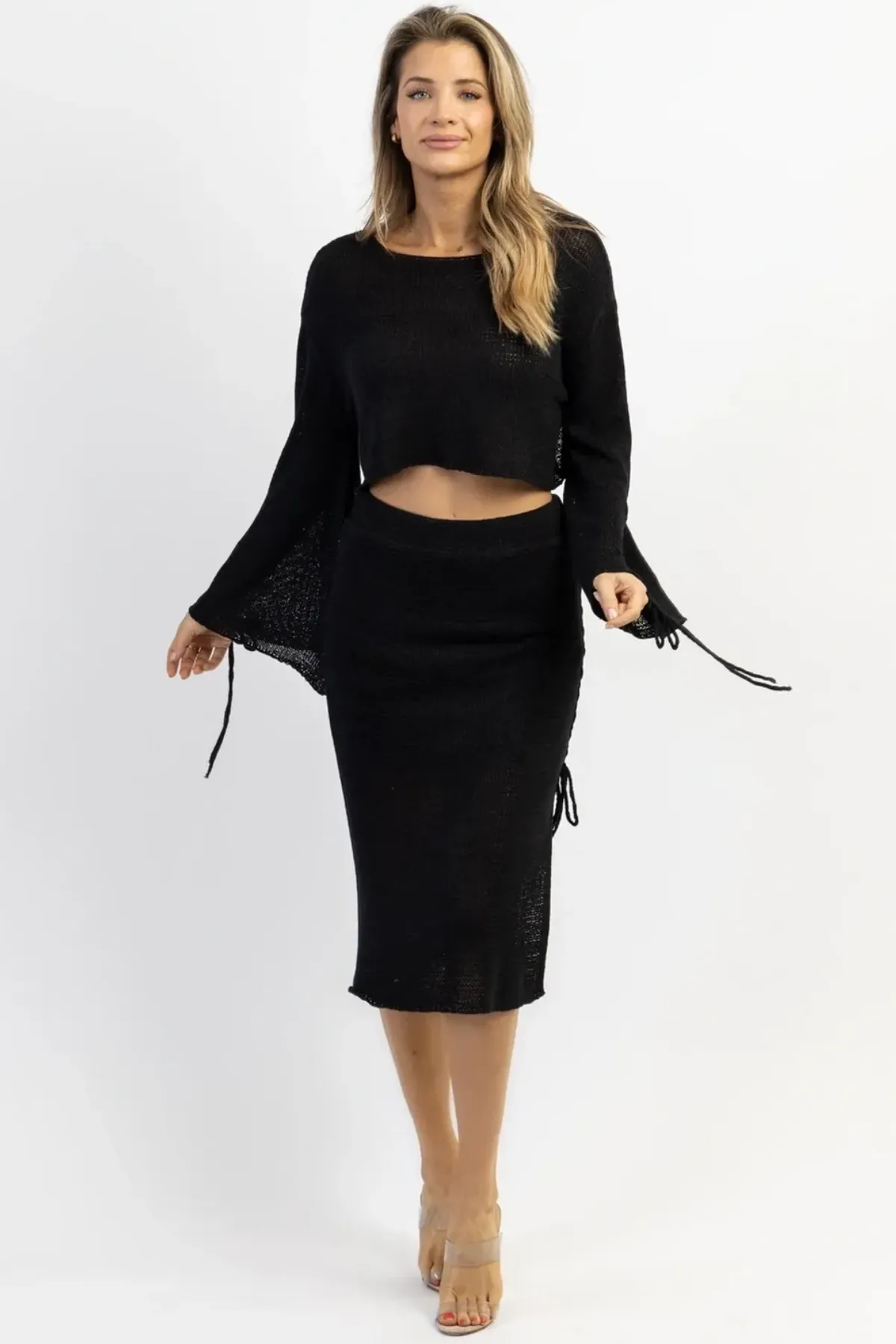 SANTA LUZ BLACK SKIRT SET