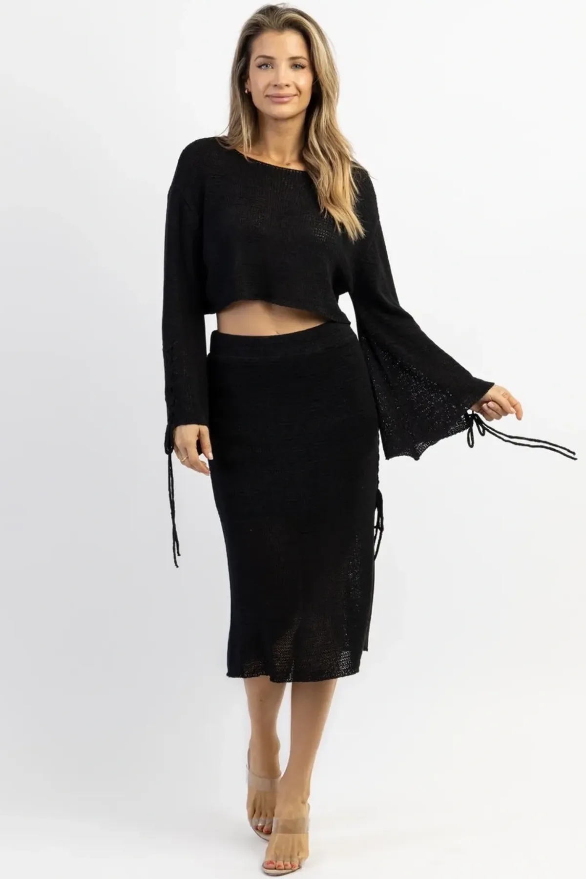 SANTA LUZ BLACK SKIRT SET