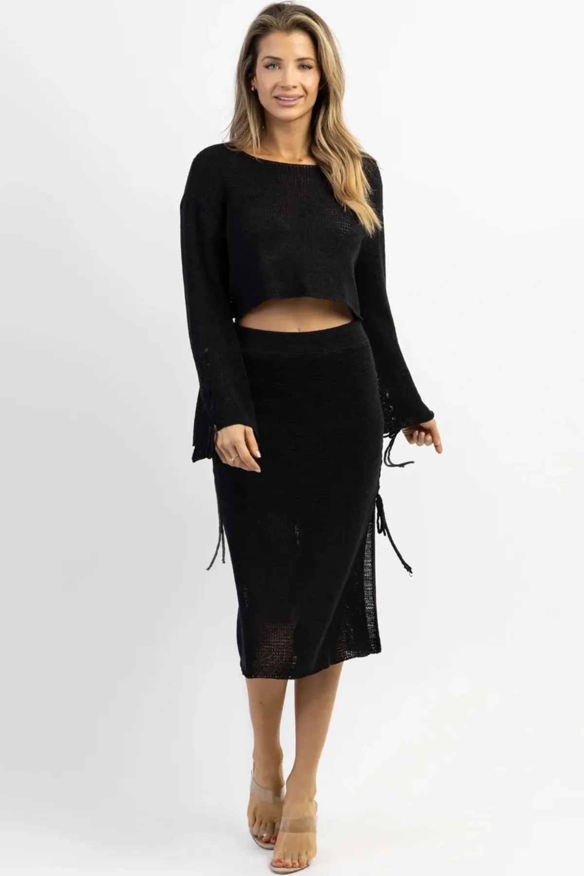 SANTA LUZ BLACK SKIRT SET