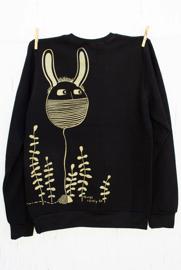 Scarf Bunnies - Black Unisex Pullover