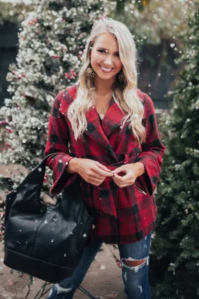 Season Of Chic Buffalo Check Coat