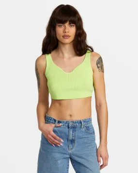 Selects Roundabout Sweater Tank V-Neck Sweater - Neon Green