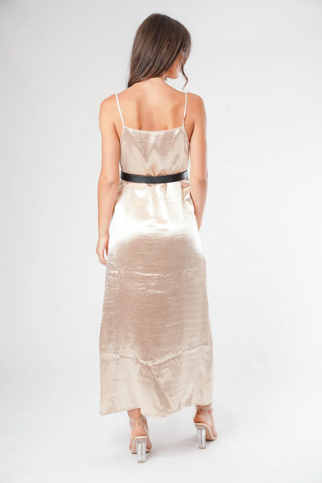 Silky Cowl Neck Cami Maxi Dress