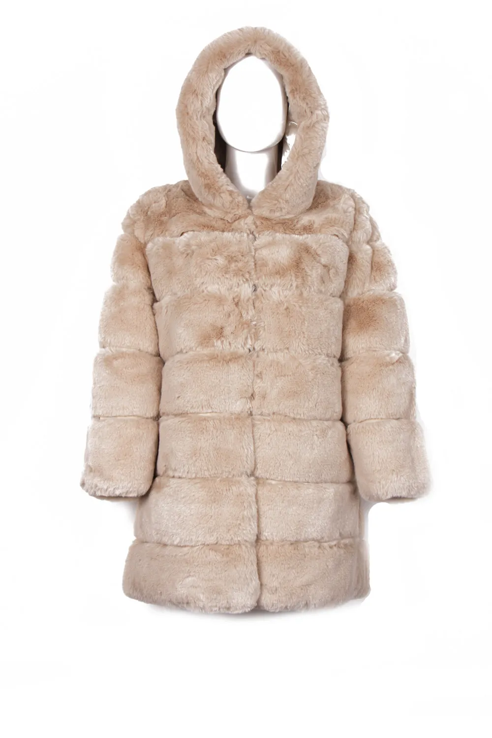 Soft Faux Fur Hooded Coat