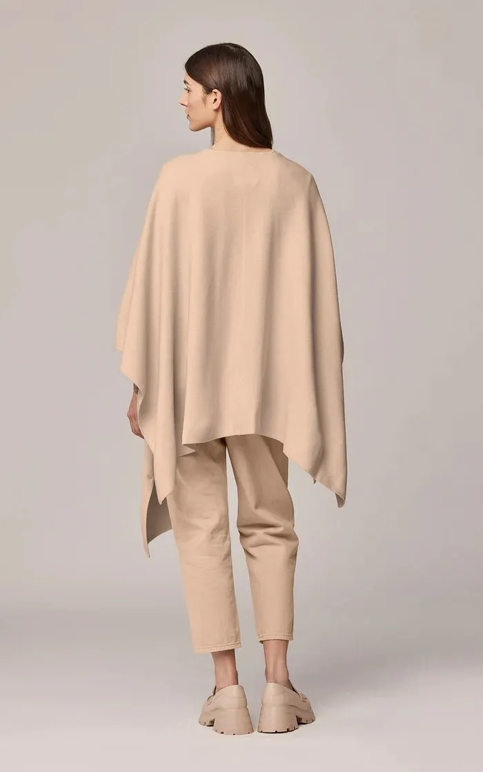 SOIA&KYO ATHENA - Asymmetric Knit Cape With Patch Pocket