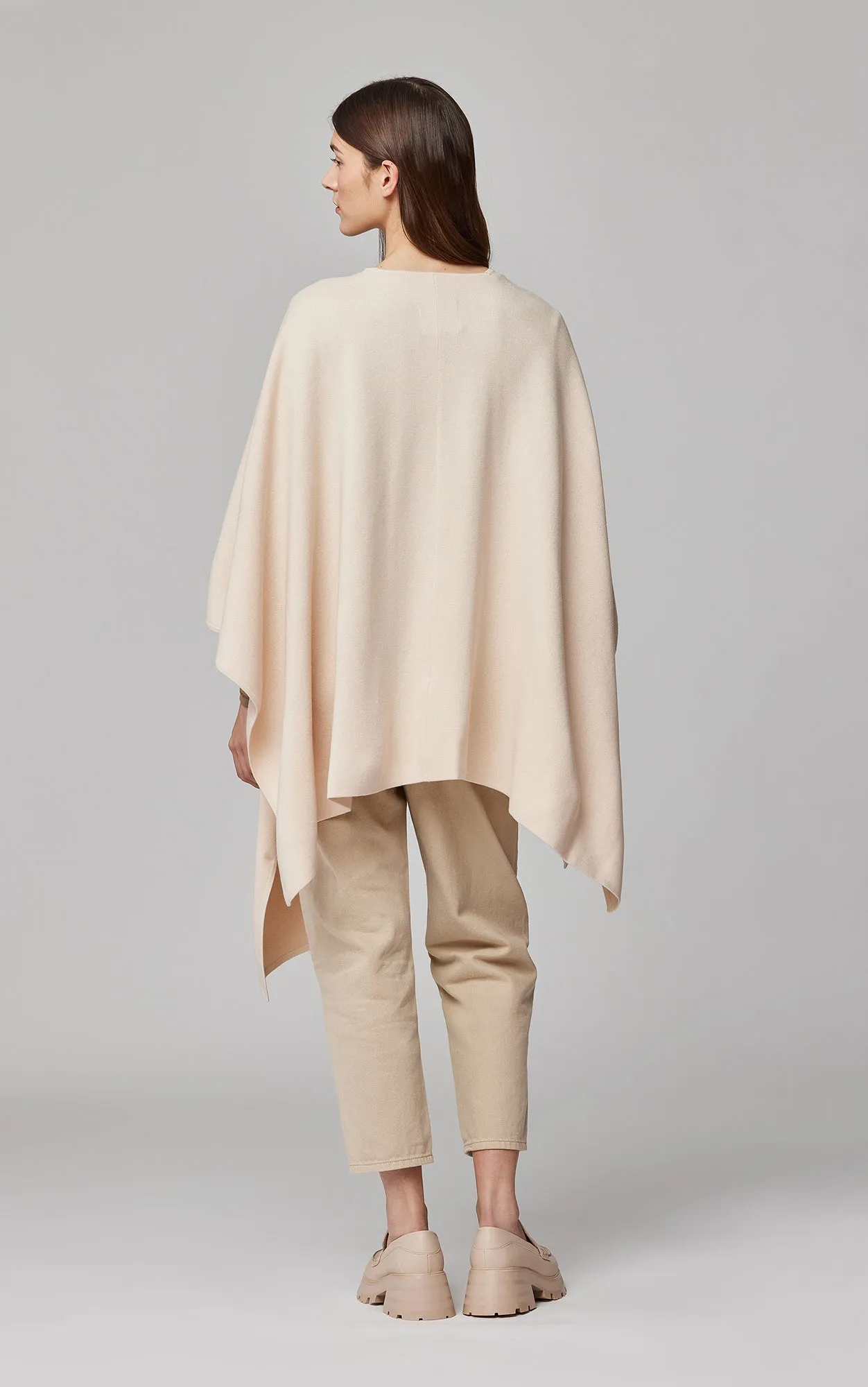 SOIA&KYO ATHENA - Asymmetric Knit Cape With Patch Pocket