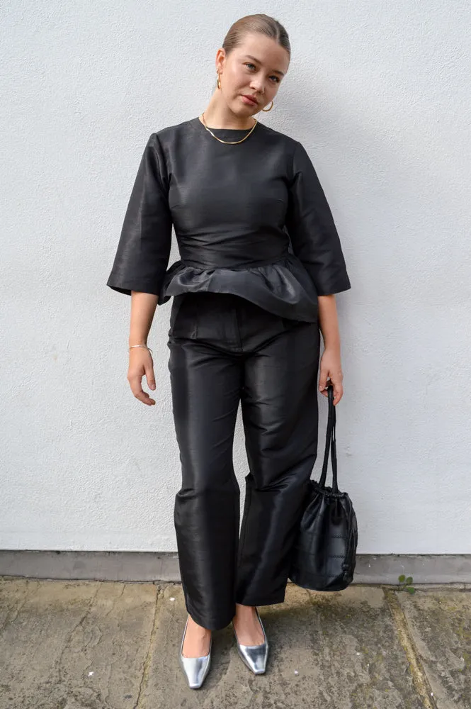 Stella Nova Crispy Pleated Black Trousers