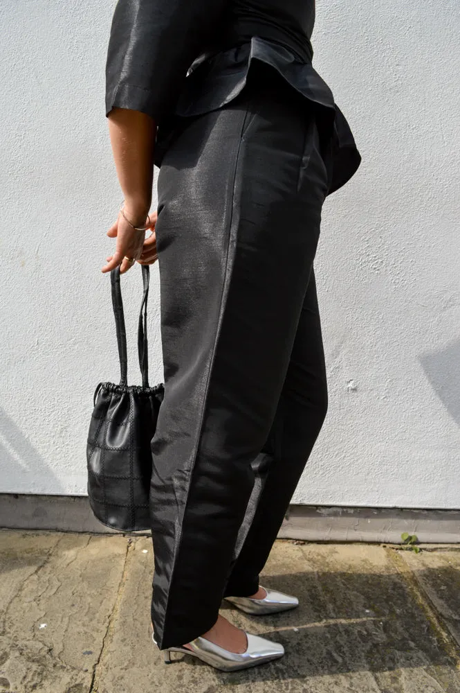 Stella Nova Crispy Pleated Black Trousers