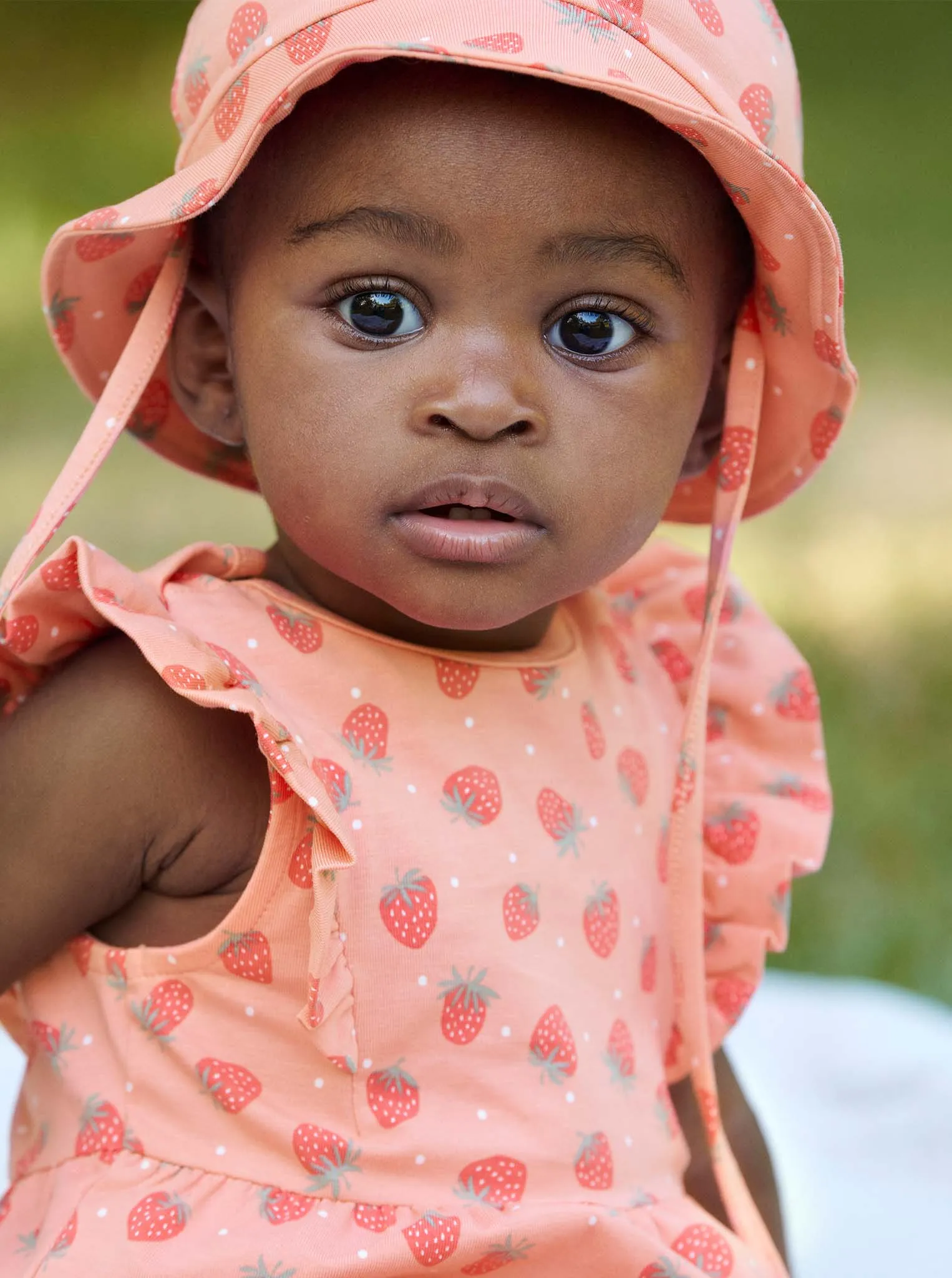 Strawberry Print Baby Sun Hat