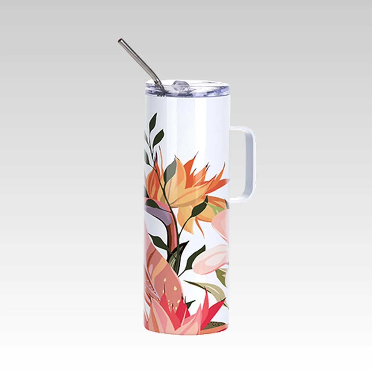 Sublimation 20oz Stainless Steel Skinny Tumbler with Handle & Lid