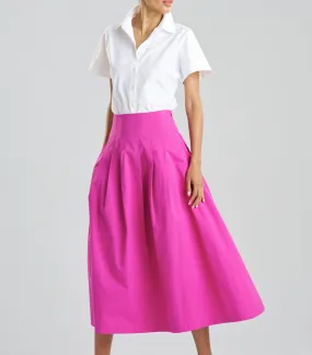 Tech Cotton Taffeta Maxi Skirt Bright Berry