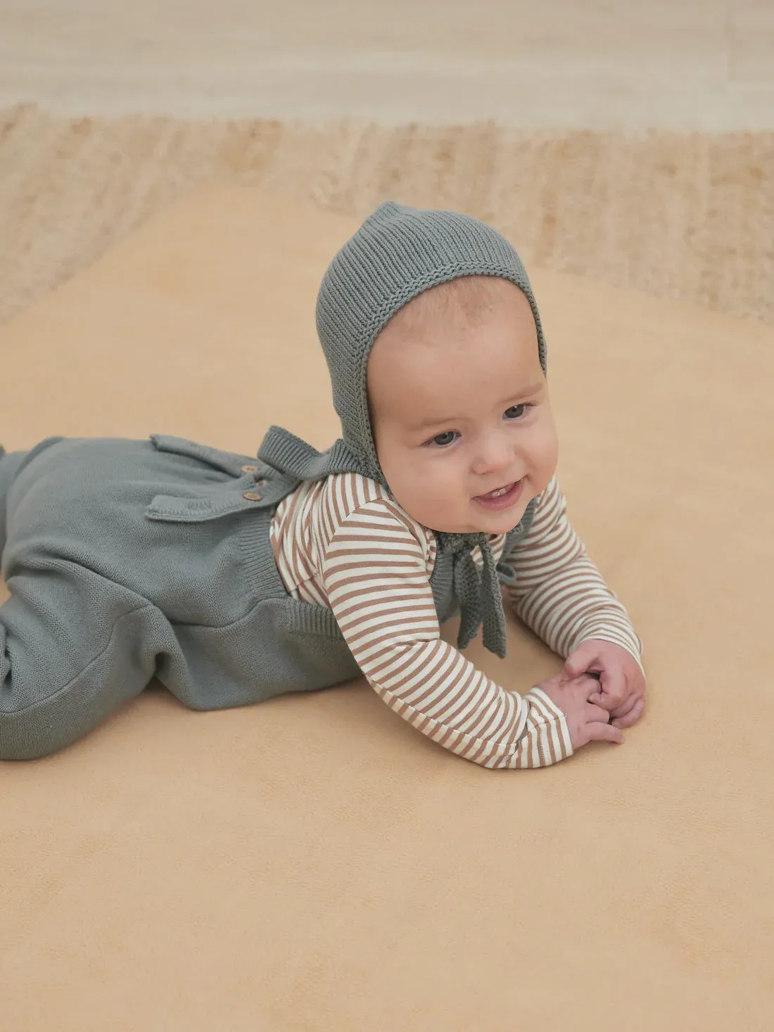 The Knit Overalls by Quincy Mae - Basil - BABY