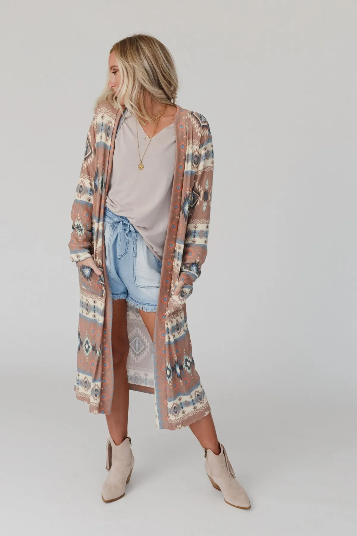 The Nest Santa Fe Rose Duster Cardigan - Multi