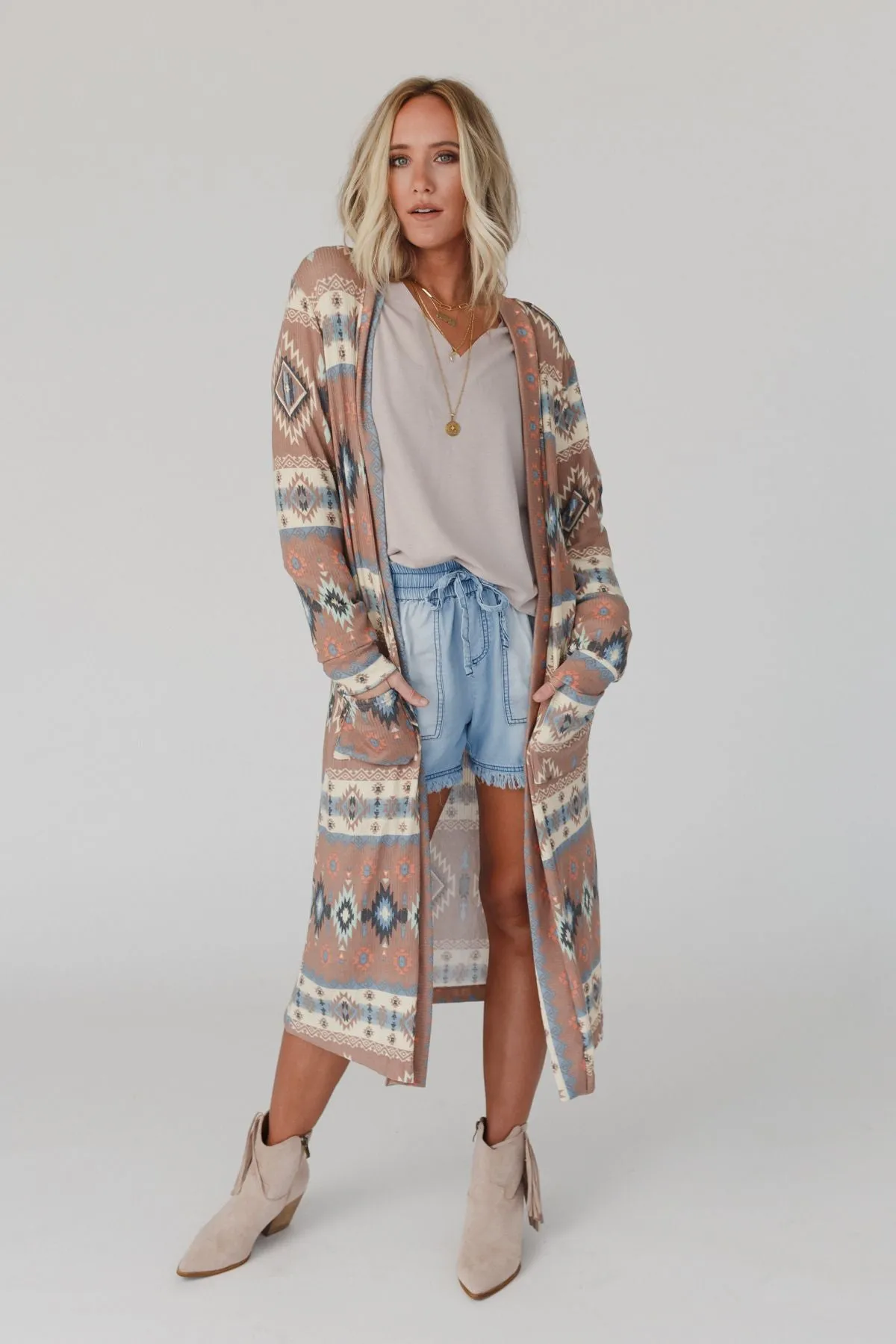 The Nest Santa Fe Rose Duster Cardigan - Multi