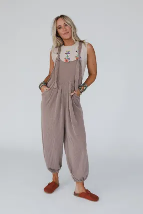 The Nest Tazzlynn Textured Jumpsuit - Acorn