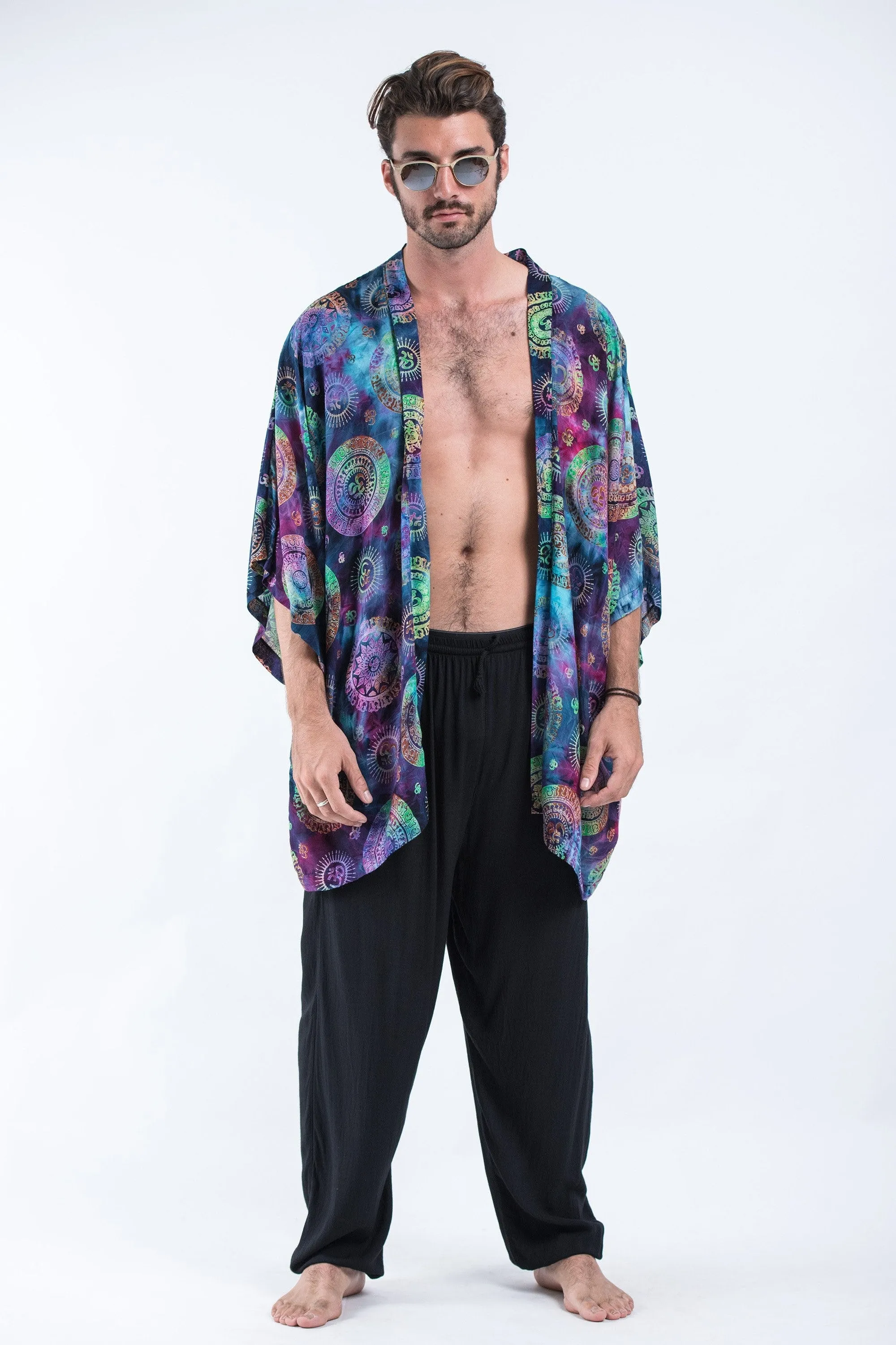 Tie Dye Om Kimono Cardigan in Stellar